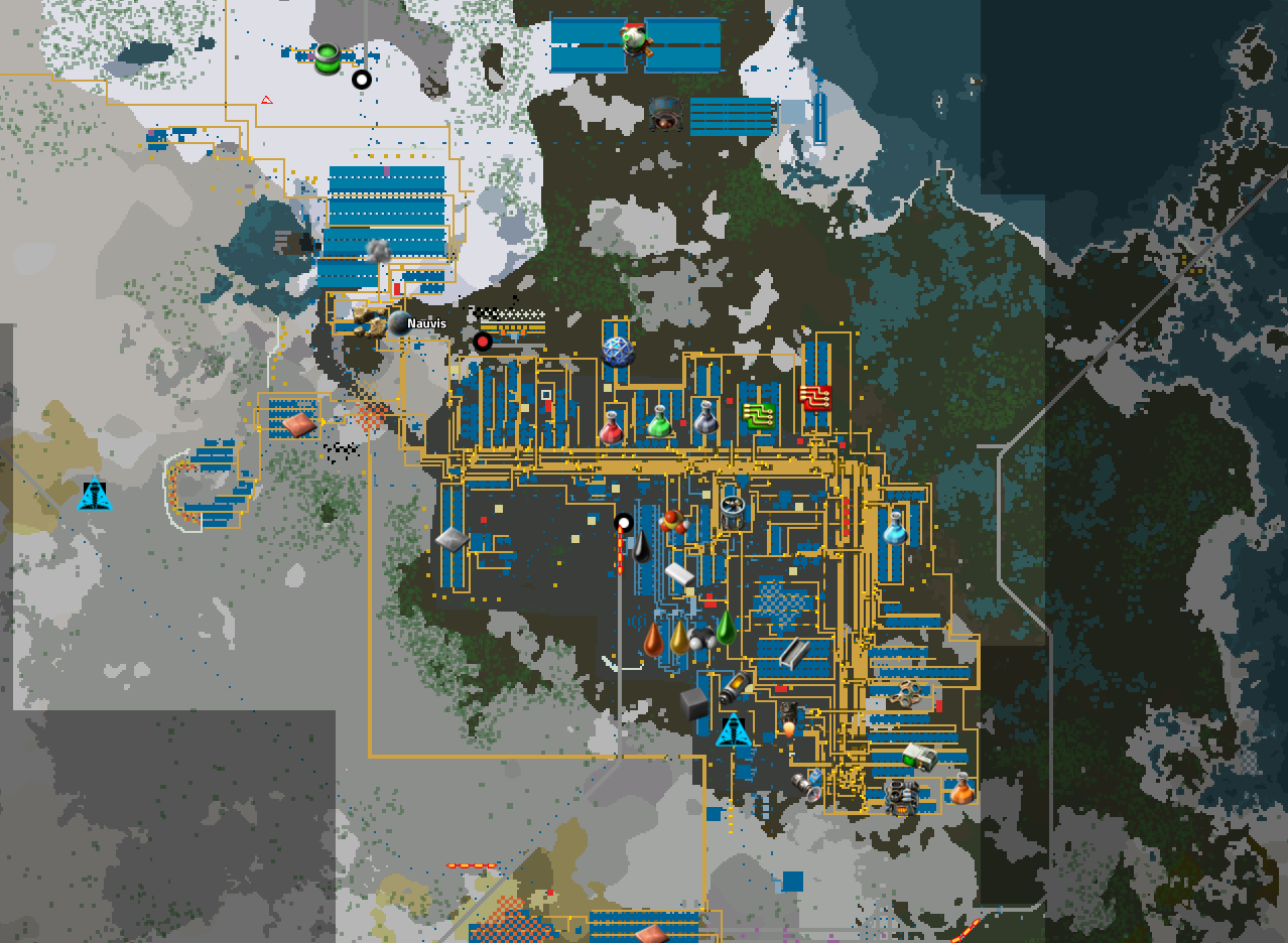 my factorio base as I scale up for cargo rocket launches